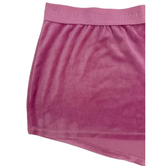Juicy Couture Rhinestone Logo Pink Velour Lounge Shorts XL Y2K Revive - Picture 4 of 13